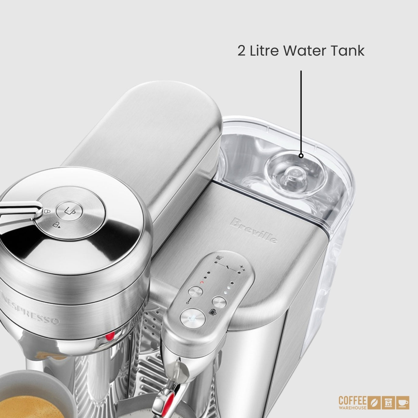 Nespresso Vertuo Creatista Coffee Pod Machine by Breville - Brushed Stainless Steel