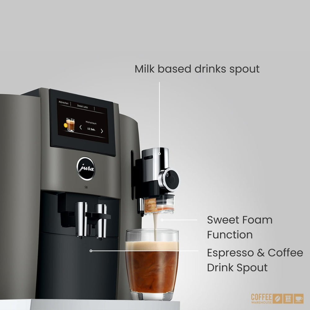 New Jura S8 Super Automatic Coffee Machine - Dark Inox