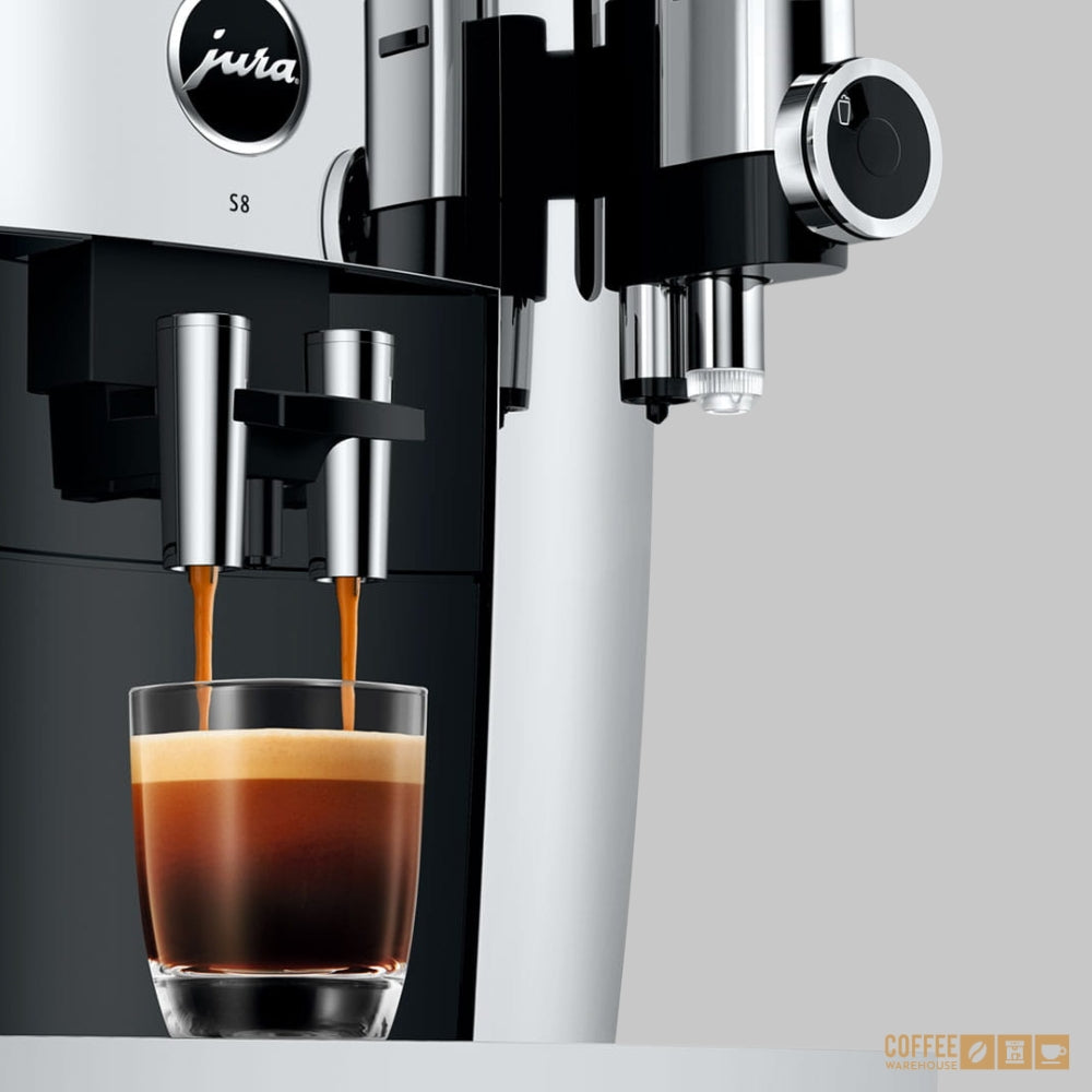 New Jura S8 Super Automatic Coffee Machine - Chrome