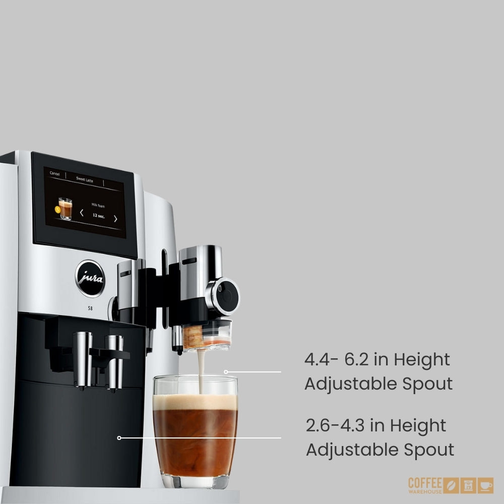 New Jura S8 Super Automatic Coffee Machine - Chrome