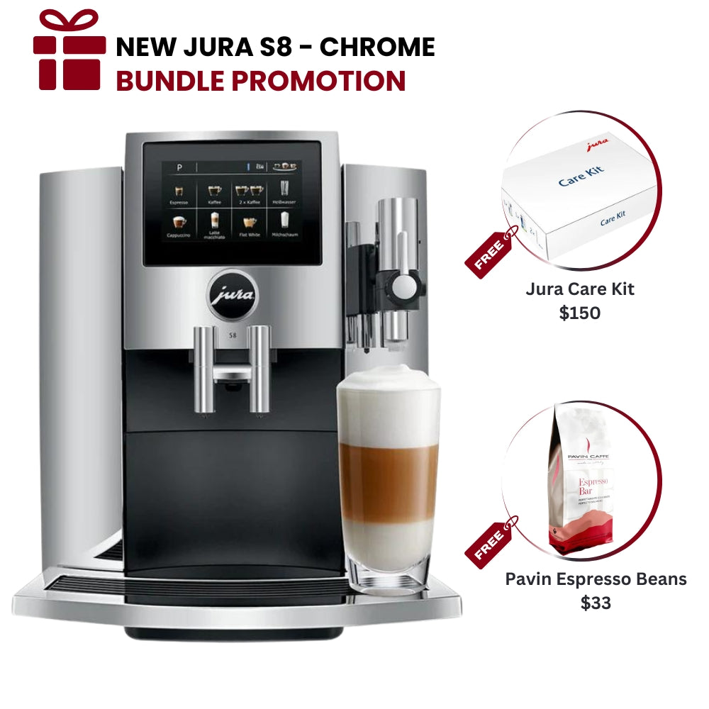 New Jura S8 Super Automatic Coffee Machine - Chrome