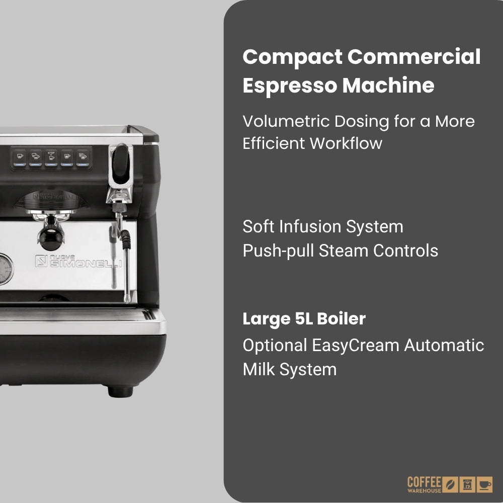 Nuova Simonelli Appia Life 1 Group Volumetric Espresso Machine – Black