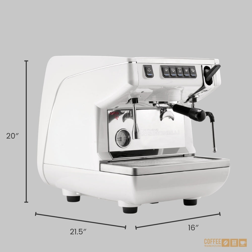 Nuova Simonelli Appia Life 1 Group Volumetric Espresso Machine – White