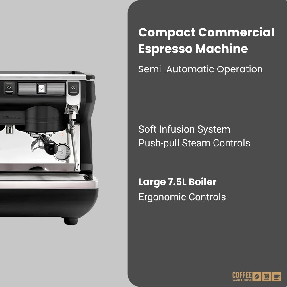 Nuova Simonelli Appia Life Compact 2 Group Semi-Automatic Espresso Machine – Black