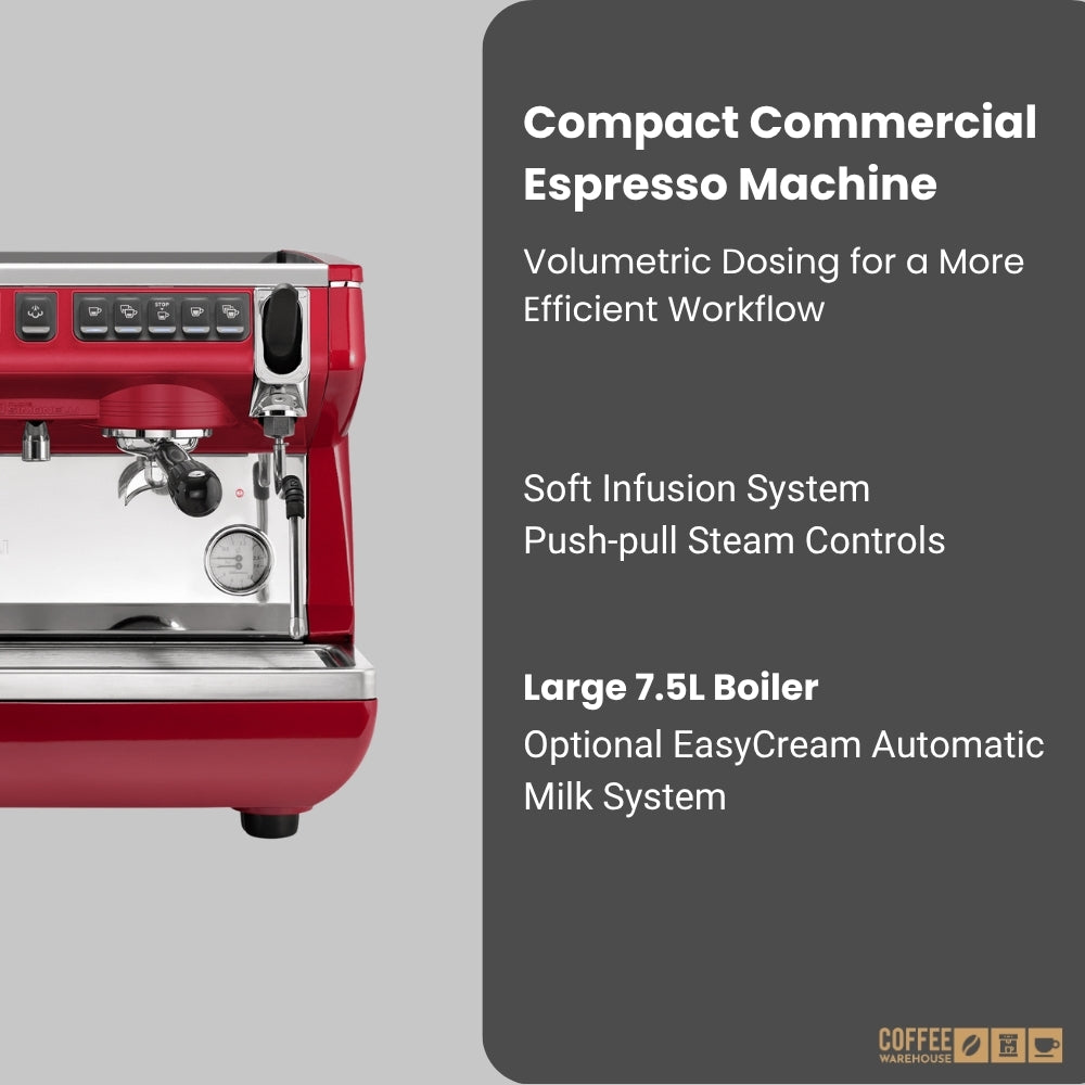 Nuova Simonelli Appia Life Compact 2 Group Volumetric Espresso Machine – Red