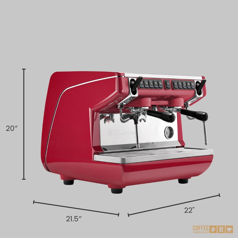 Nuova Simonelli Appia Life Compact 2 Group Volumetric Espresso Machine – Red