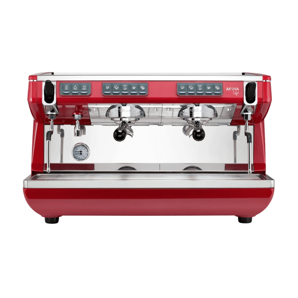 Nuova Simonelli Appia Life Full-Size 2 Group Volumetric Espresso Machine  – Red