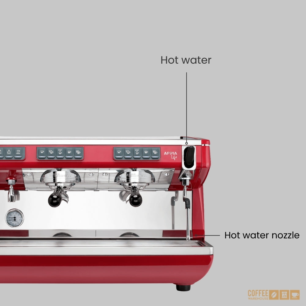 Nuova Simonelli Appia Life Full-Size 2 Group Volumetric Espresso Machine  – Red