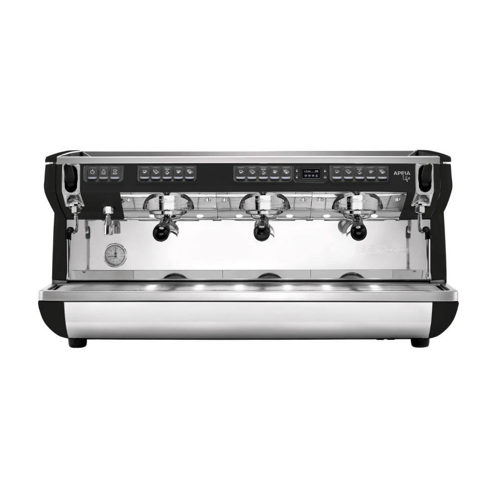 Nuova Simonelli Appia Life Full-Size 3 Group Volumetric XT Espresso Machine – Black