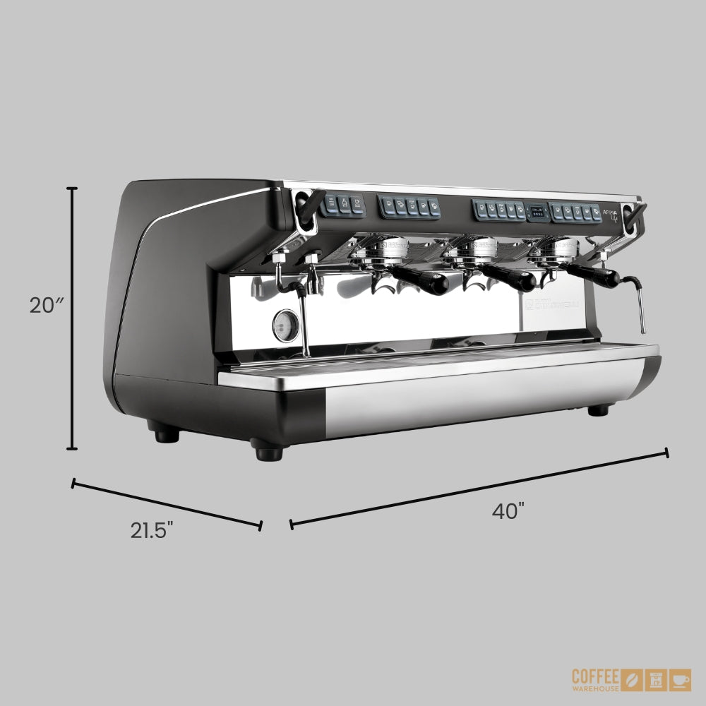 Nuova Simonelli Appia Life Full-Size 3 Group Volumetric XT Espresso Machine – Black