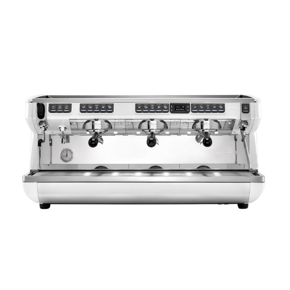 Nuova Simonelli Appia Life Full-Size 3 Group Volumetric XT Espresso Machine – White