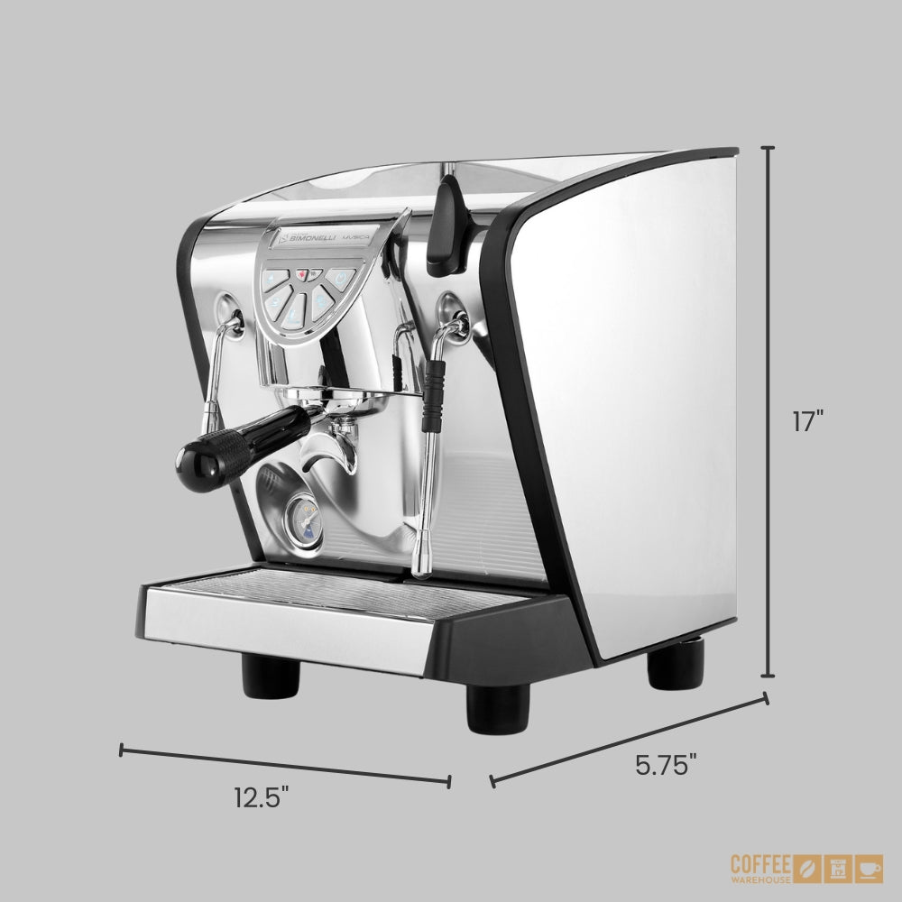 Nuova Simonelli Musica Espresso Machine - Stainless Steel with Black Trim