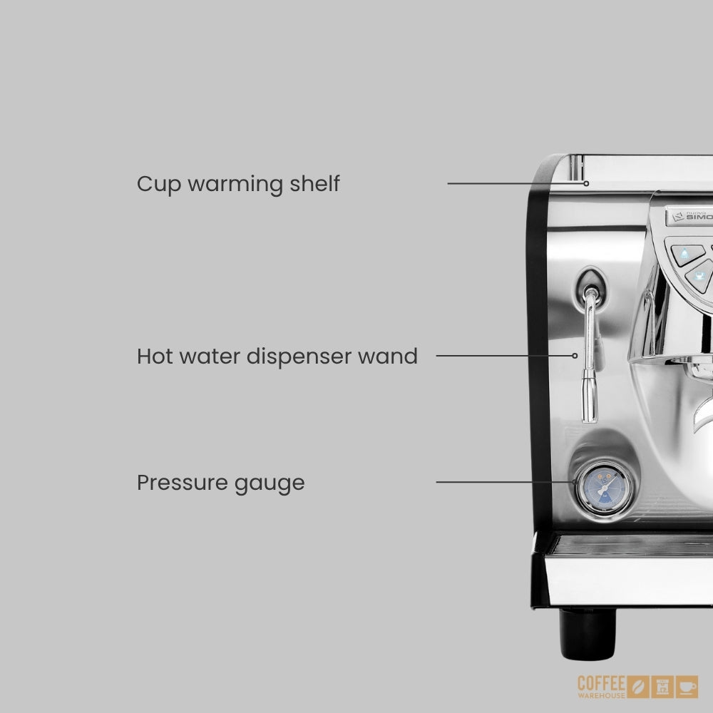Nuova Simonelli Musica Espresso Machine - Stainless Steel with Black Trim