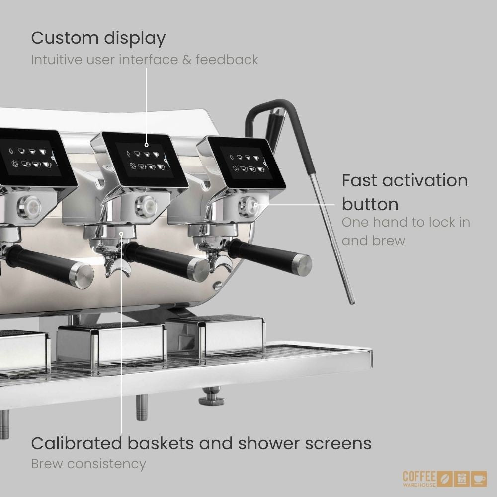 Storm Tempesta SAEP 3 Group Raised Espresso Machine – White & Chrome