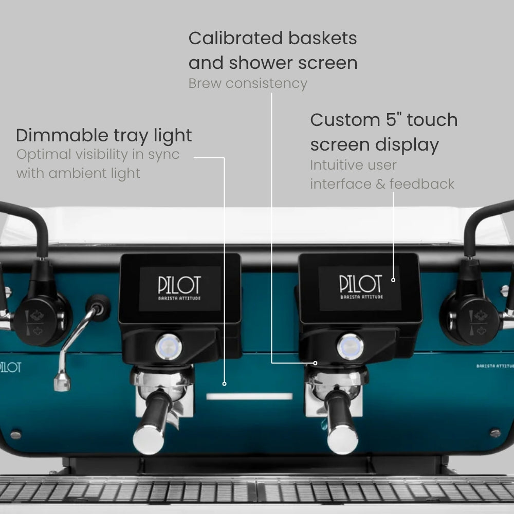 Barista Attitude Pilot SAE 2 Group Raised Espresso Machine – Blue & Black