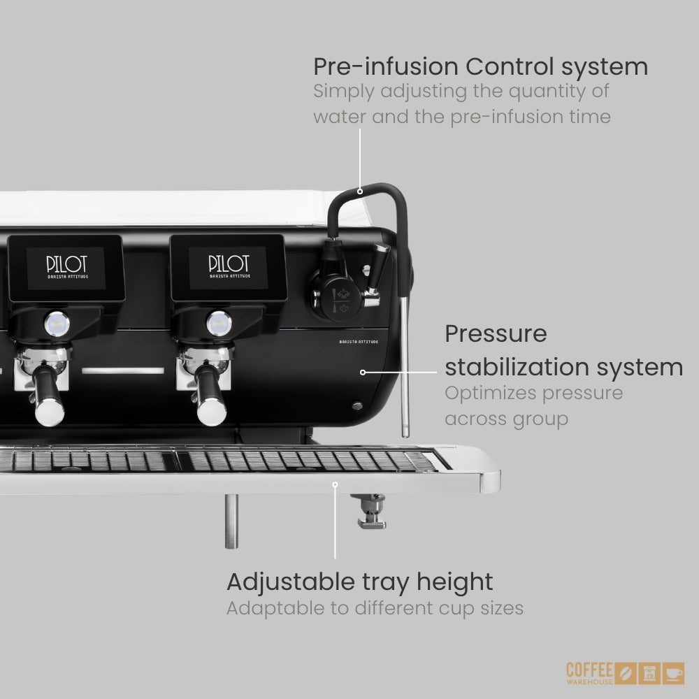 Barista Attitude Pilot SAE 3 Group Raised Espresso Machine – Black