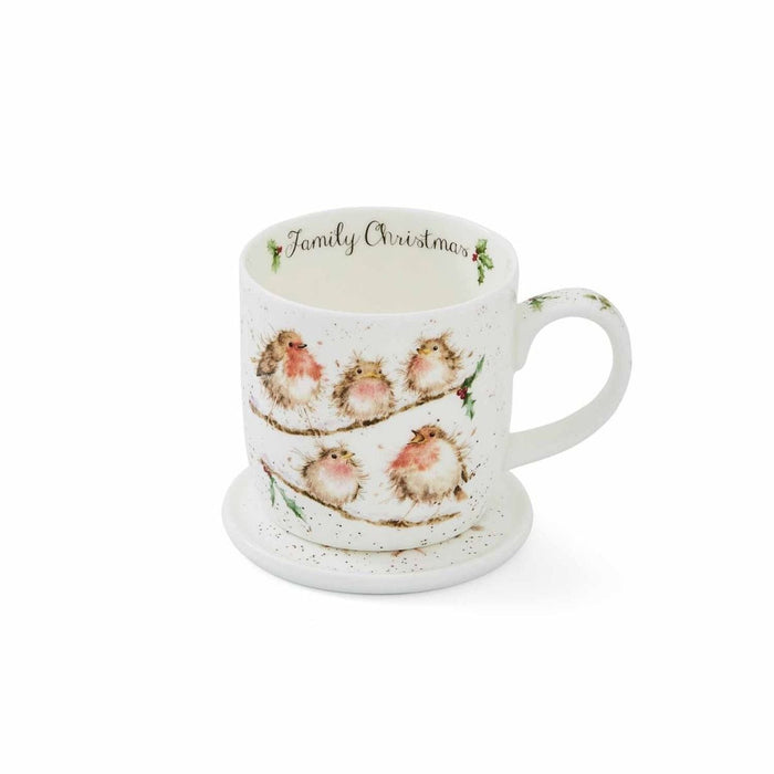 Royal Worcester - Wrendale Family Christmas (Birds) Mug/Coaster