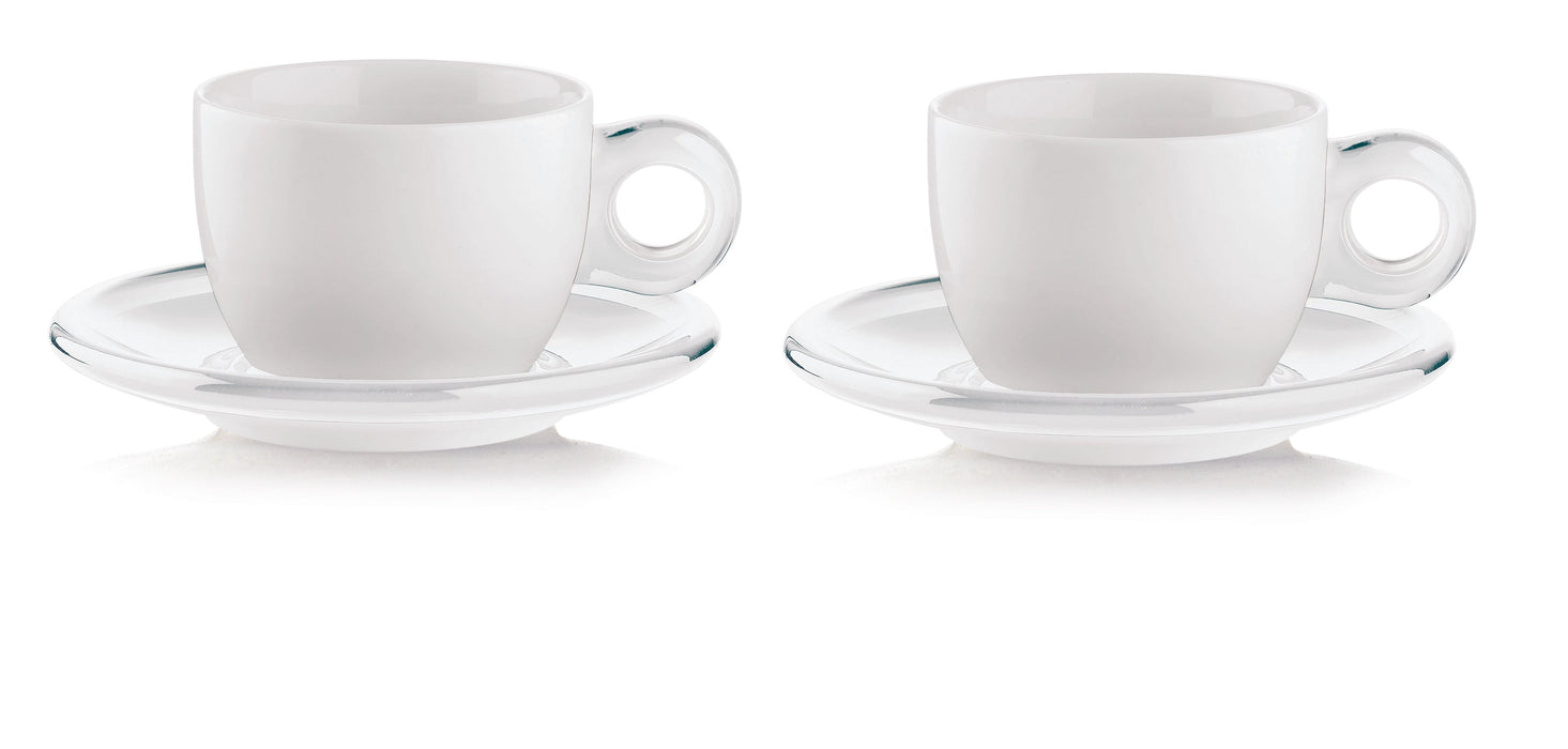 Guzzini - Set Of 2 Cappuccino Cups With Saucers