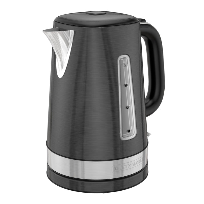 Black and Decker Rapid Boil 1.7L Electric Cordless Kettle - Black Stainless Steel